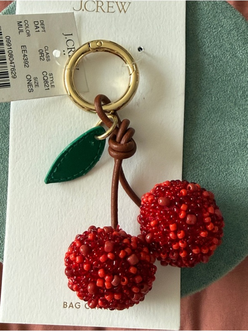 J. Crew | Beaded Cherry Bag Charm